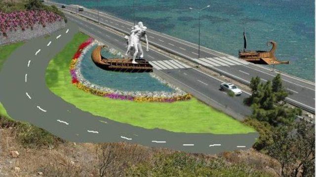 Altınoluk'a 5 Metrelik Aeneas Heykeli