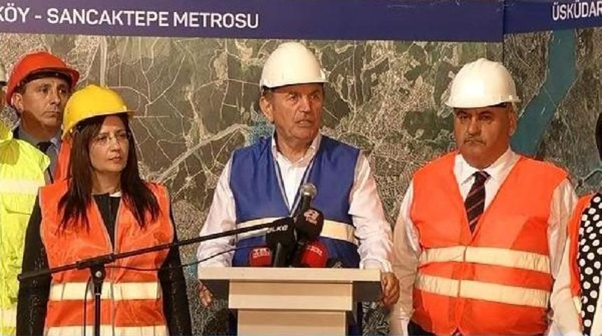 Topbaş &Uuml;sk&uuml;dar-&Uuml;mraniye-&Ccedil;ekmek&ouml;y-Sancaktepe Metro Inşaatında Ilk Ray Kaynağını T&ouml;renine Katıldı