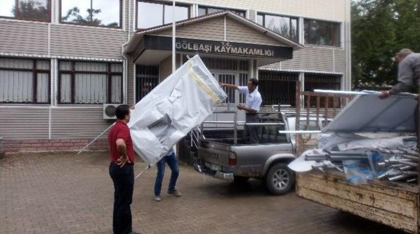 G&ouml;lbaşı Kaymakamlığından K&ouml;ylere Taziye &Ccedil;adırı