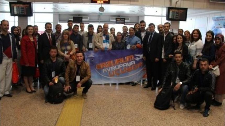 Erzurum Avrupa&rsquo;ya U&ccedil;uyor 2 Projesinin İlk Grubu Yola &Ccedil;ıktı