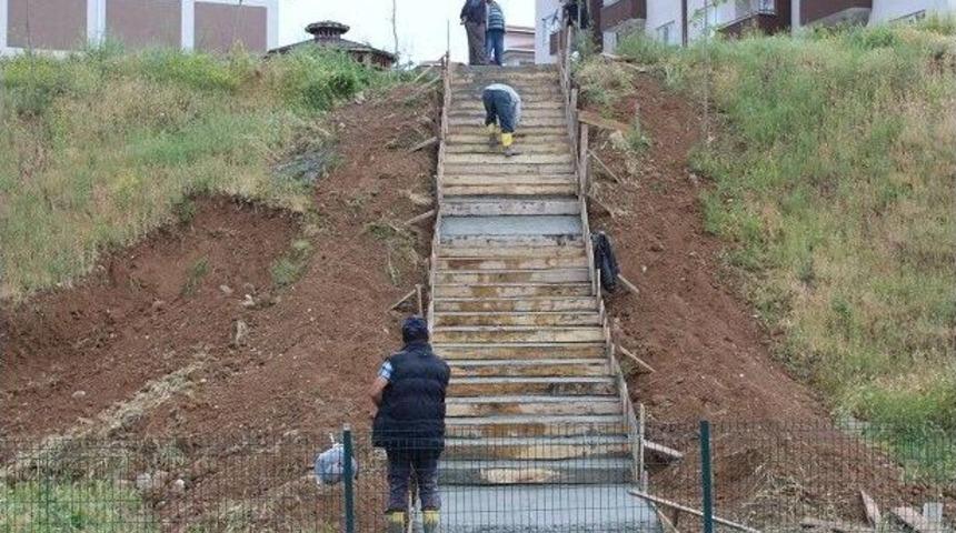 Sungurlu’da Sokak Merdivenleri Yenileniyor