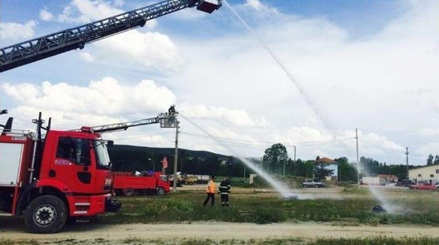 Hisarcık Belediyesi İtfaiye Amirliği&rsquo;nden Yangın Tatbikatı