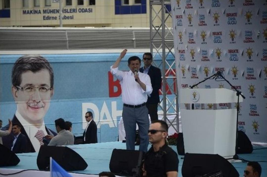 Başbakan Davutoğlu, Edirne Mitinginde Konuştu