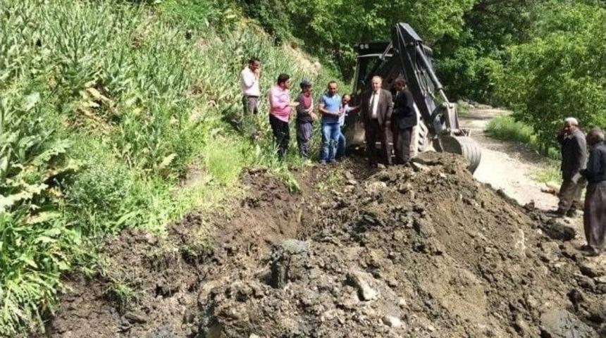 Durankaya&rsquo;da Başlatılan Kanalizasyon &Ccedil;alışmaları Devam Ediyor