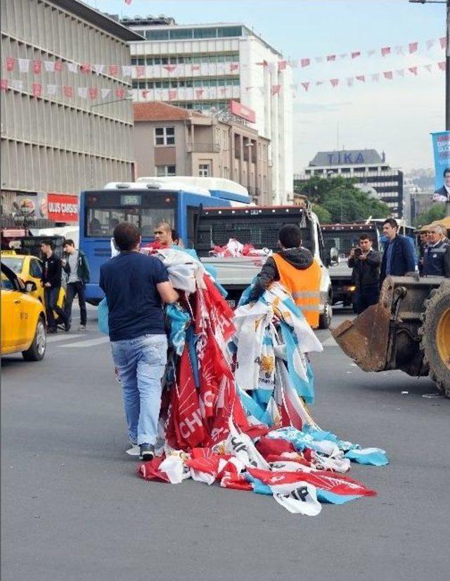 Başkent’te Seçim Afiş Ve Pankart Toplama Seferberliği