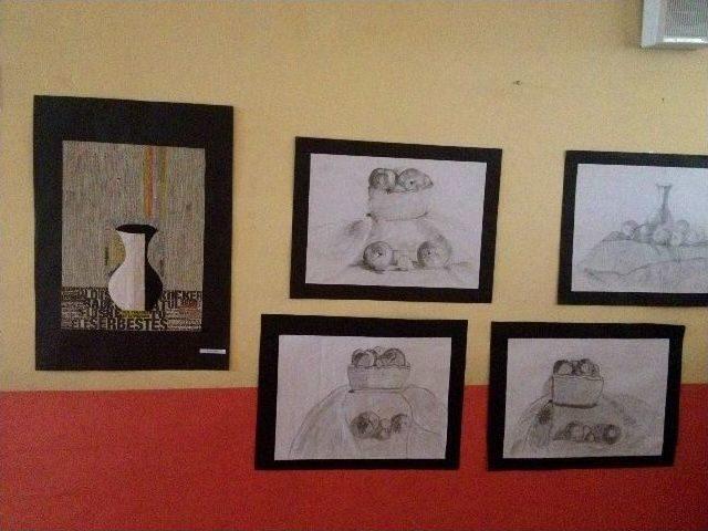 &Ccedil;aldıran Soğuksu İlk&ouml;ğretim Kurumunda Yılsonu Resim Sergisi 1