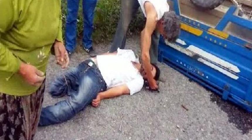 3 Yıl &Ouml;nce Bacağını Kaybettiği Tarım Aracıyla Yine Kaza Yaptı