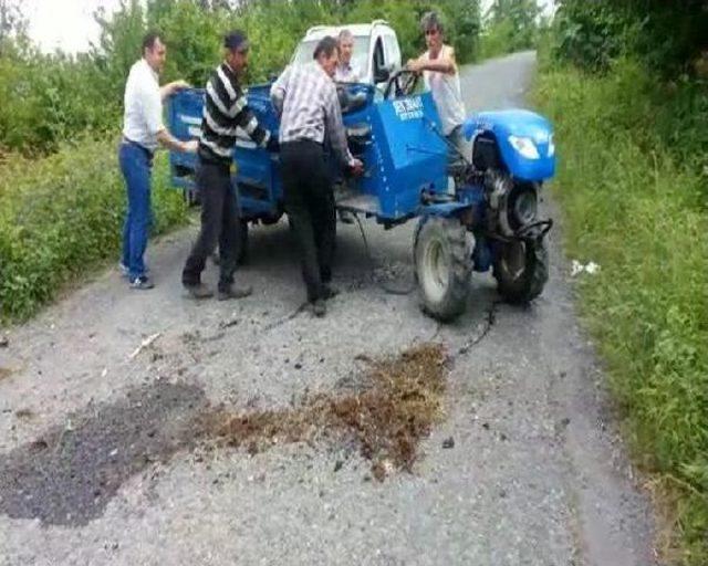 3 Yıl Önce Bacağını Kaybettiği Tarım Aracıyla Yine Kaza Yaptı