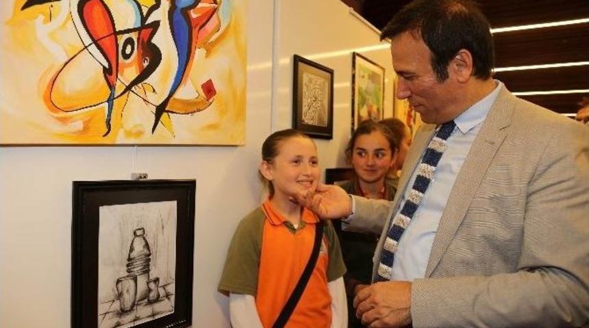 Canik Başalan Cumhuriyet Ortaokulu&rsquo;ndan Resim Sergisi