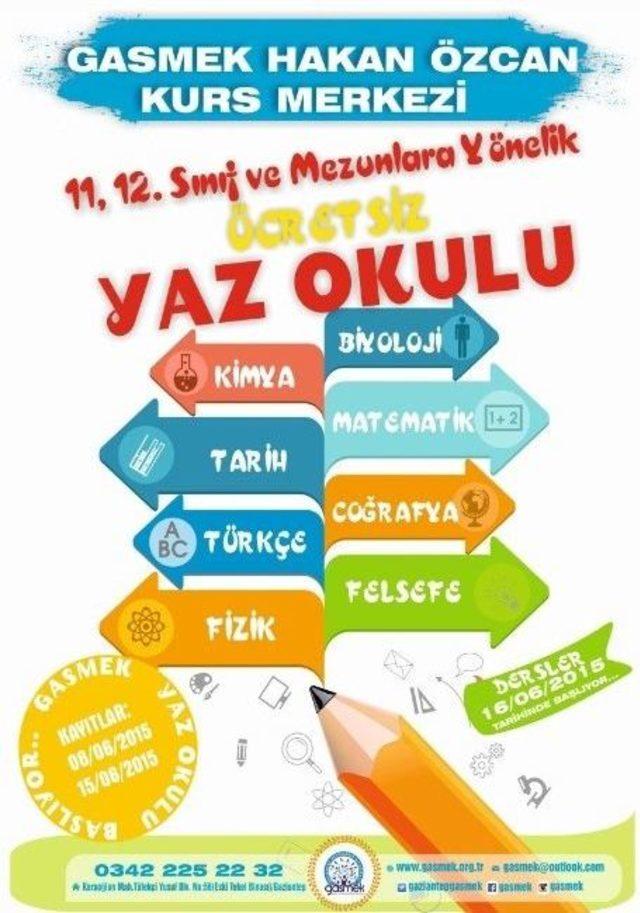 Gasmek’in Yaz Okulları Başlıyor