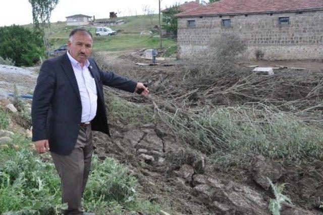 Sorgun'da Dolu Ve Sel;  Ağaçlar Kökünden Söküldü