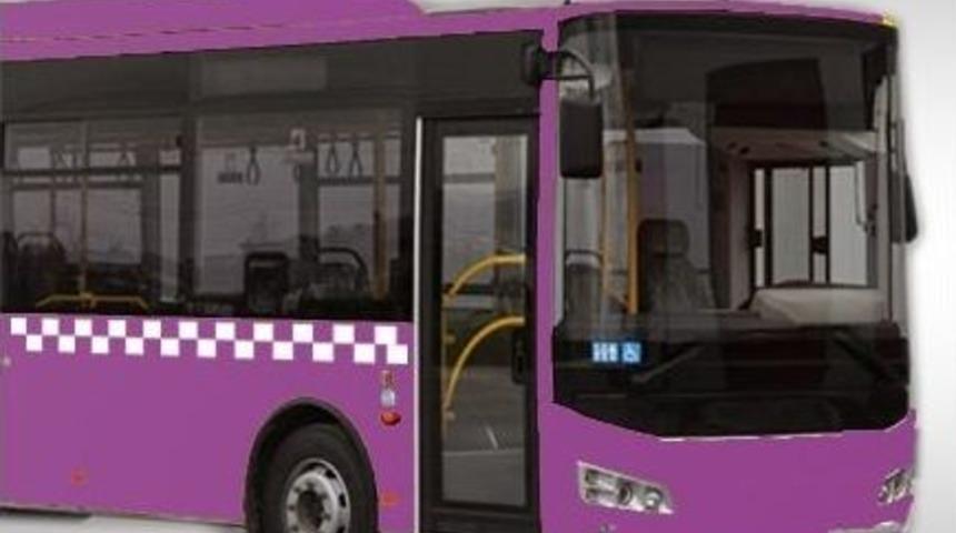 Otob&uuml;slerin Yeni Rengi Mor Oldu