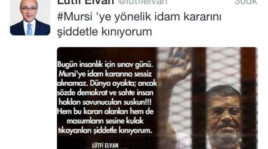 L&uuml;tfi Elvan, Mursi&rsquo;ye İdam Kararını Kınadı