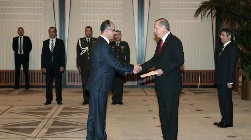 Cumhurbaşkanı Erdoğan, Filistin B&uuml;y&uuml;kel&ccedil;isi Faed Khaled Mustafa'yı Kabul Etti