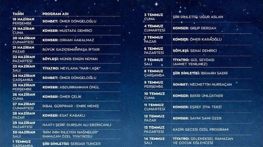 &Ouml;mer D&ouml;ngeloğlu, Gaziosmanpaşa Belediyesi Ramazan Etkinlikleri&rsquo;nde