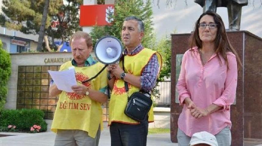 Soma'da Ayşeg&uuml;l &Ouml;ğretmene Destek Eylemi