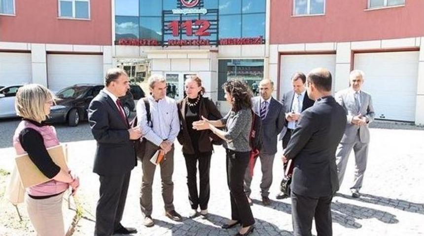 Avrupa Sağlık Komisyonu Heyeti 112 &Ccedil;ağrı Merkezi&rsquo;ni Gezdi