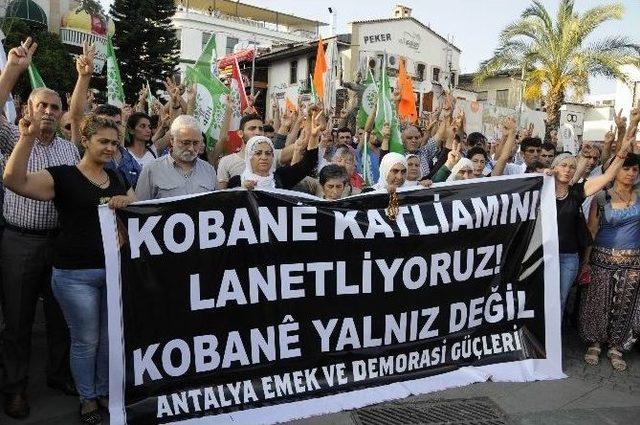 Antalya’da Kobani’ye Destek Yürüyüşü