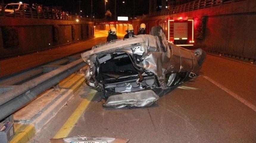 Denizli&rsquo;de Defalarca Takla Atan Otomobil Hurdaya D&ouml;nd&uuml;