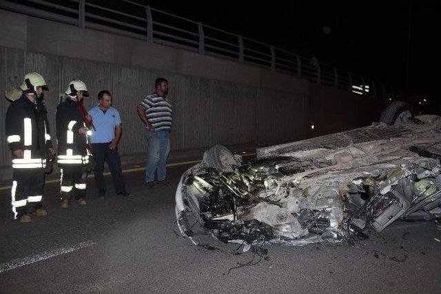 Denizli’de Defalarca Takla Atan Otomobil Hurdaya Döndü