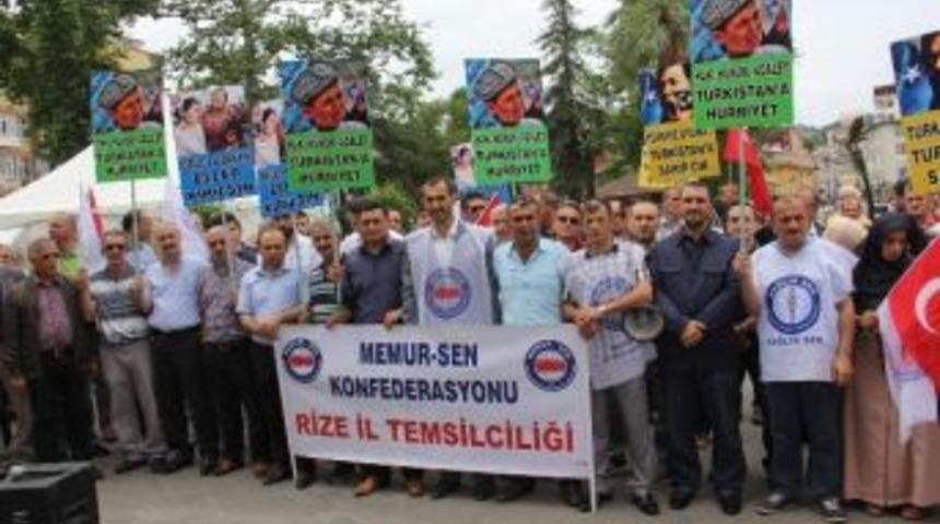 Rize&rsquo;den Doğu T&uuml;rkistan&rsquo;a Destek
