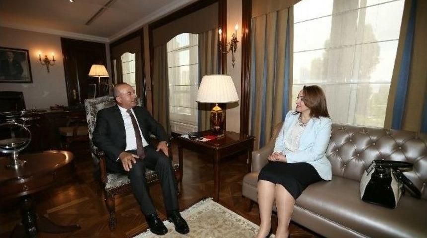 Dışişleri Bakanı &Ccedil;avuşoğlu; Nezaket Emine Atasoy&rsquo;u Kabul Etti