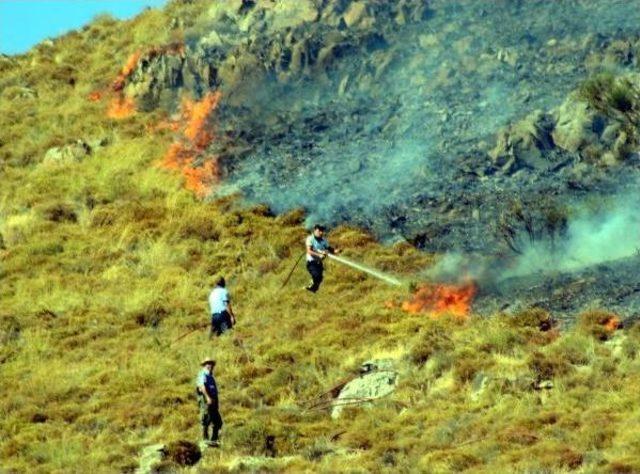 Bodrum'da Otluk Ve Makilik Alanda Yangın