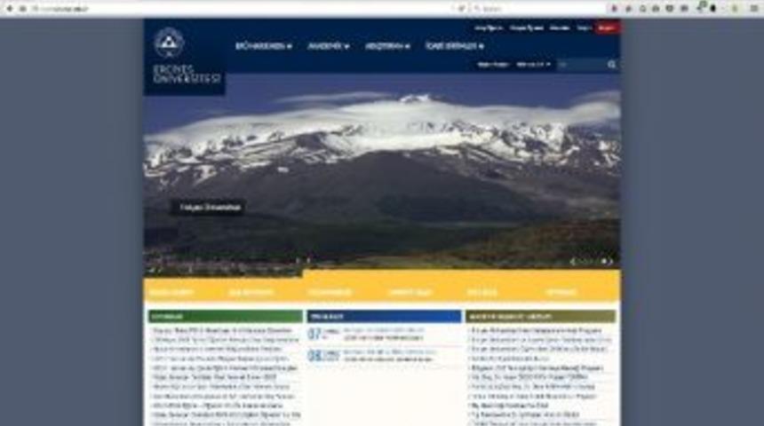 Erciyes &Uuml;niversitesi Web Sayfasını Yeniledi