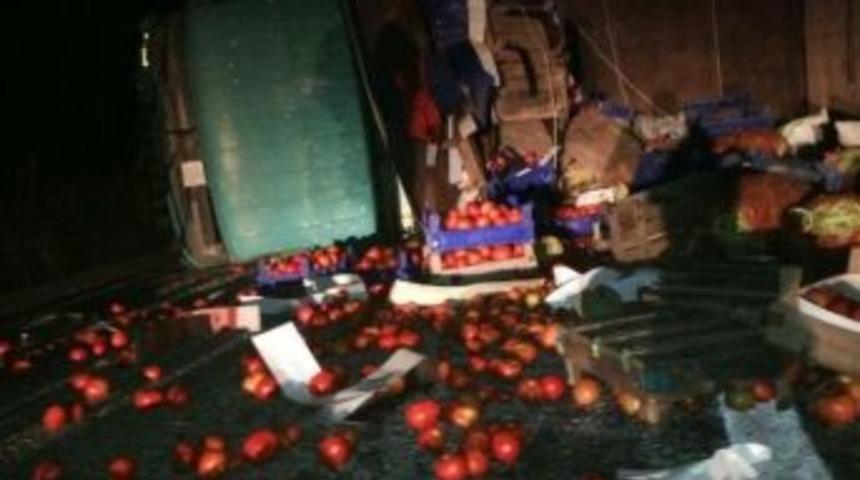 2 Ton Domates Yola Sa&ccedil;ıldı