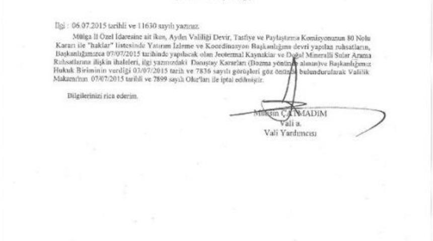 Danıştay Kararı Aydın'da 36 Jeotermal Saha Ihalesini Iptal Ettirdi