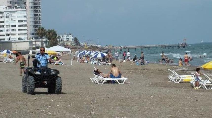 Mersin'de Sahillerin G&uuml;venliği Atv'li Zabıtalara Emanet