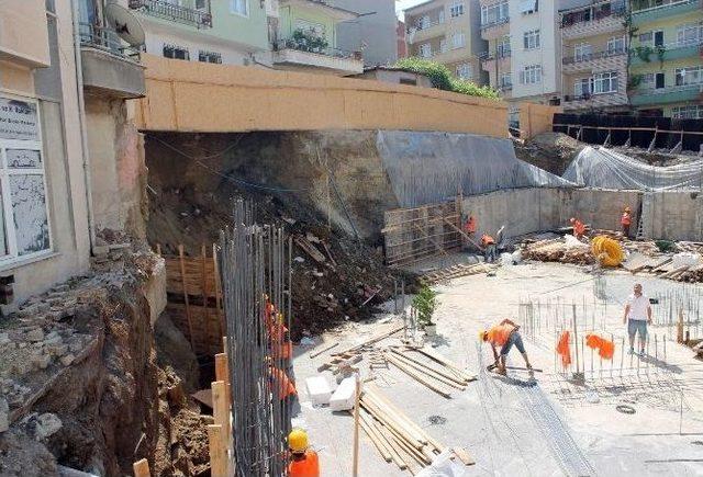 Tekirdağ’da İnşaat Alanında Meydana Gelen Göçük Nedeniyle Güvenlik Önlemi Alındı