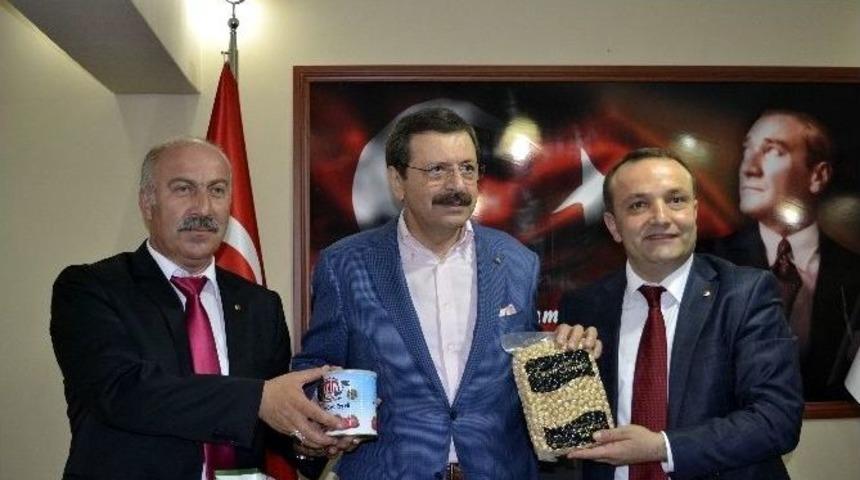 Tobb Başkanı Rıfat Hisarcıklıoğlu Alaplı Tso Başkanı Recep Ocak&rsquo;ı Ziyaret Etti.