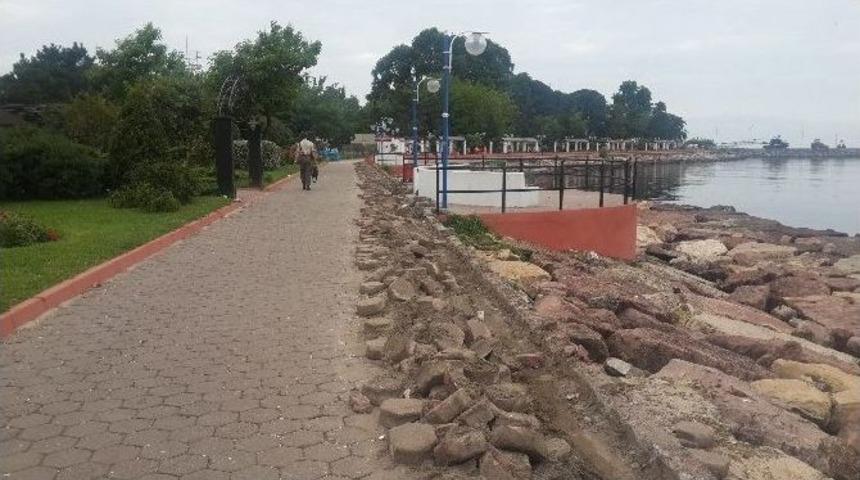 Fatsa Sahilinin Aydınlatma Direkleri Yenileniyor