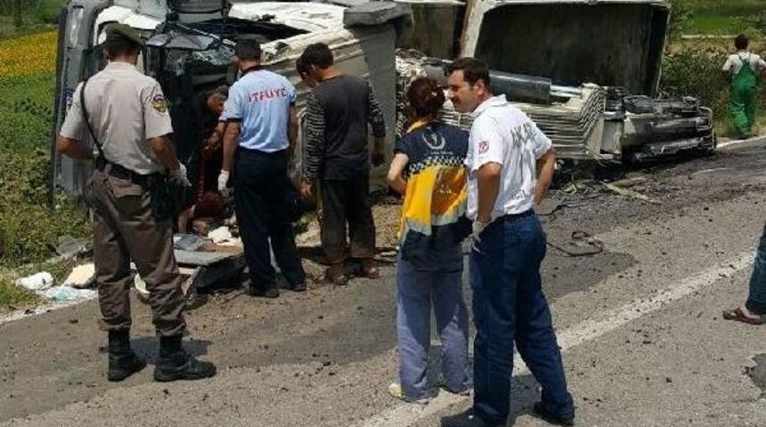 Vin&ccedil; Y&uuml;kl&uuml; Kamyon Devrildi, S&uuml;r&uuml;c&uuml; &Ouml;ld&uuml;