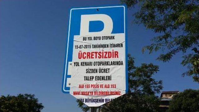 Ankara' Da Yolüstü Otoparkları Ücretsiz Oldu.