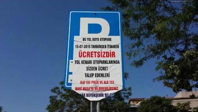 Ankara' Da Yolüstü Otoparkları Ücretsiz Oldu.