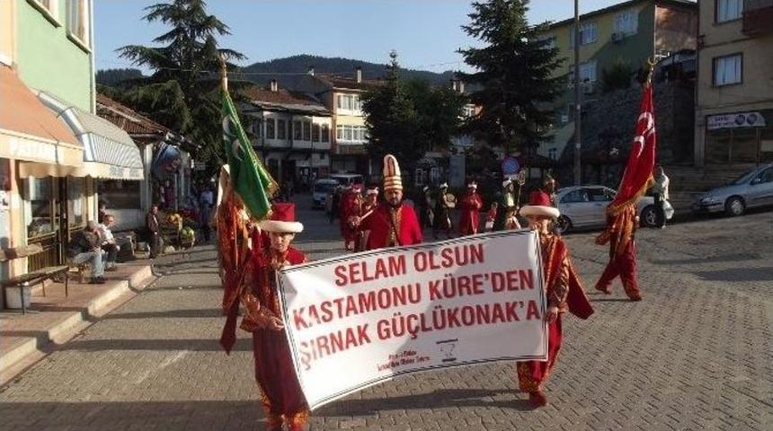 Kazancı&rsquo;ya Pankartlı Ve Mehteranlı Veda