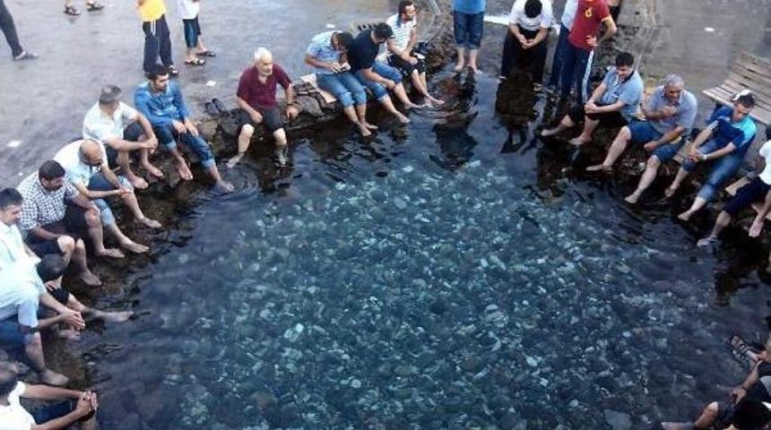 Diyarbakır'da 40 Derece Sıcakta Anzele Suyunda Serinlik