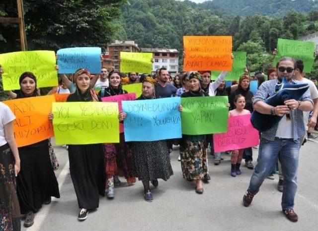 Yeşil Yol, Hemşin'de Protesto Edildi