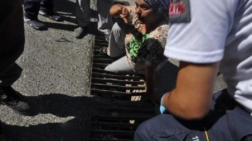 Ayağı Mazgal Demirine Sıkıştı