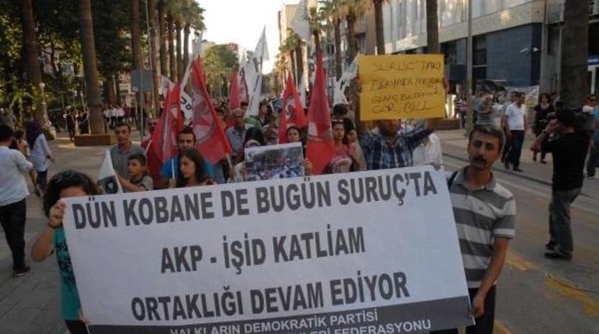 Suru&ccedil;'taki Bombalı Saldırı Denizli'de Protesto Edildi