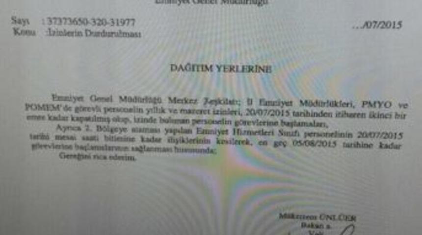 İzindeki Polisler G&ouml;reve &Ccedil;ağrılıyor