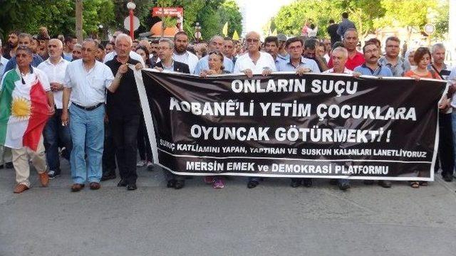 Suruç’taki Bombalı Saldırı Mersin’de Protesto Edildi