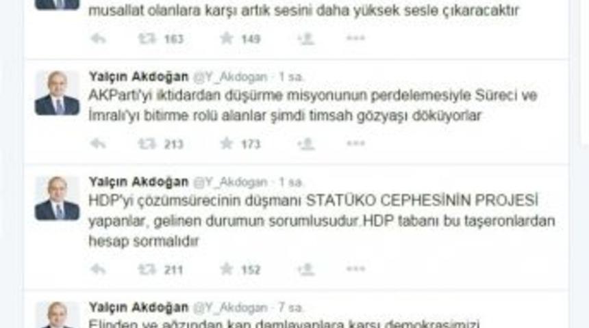 Akdoğan: "şimdi Timsah G&ouml;zyaşı D&ouml;k&uuml;yorlar"