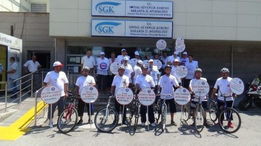 Balıkesir&rsquo;den Bisikletleriyle Yola &Ccedil;ıkan B&uuml;ro Memur-sen &Uuml;yeleri Sakarya&rsquo;ya Ulaştı