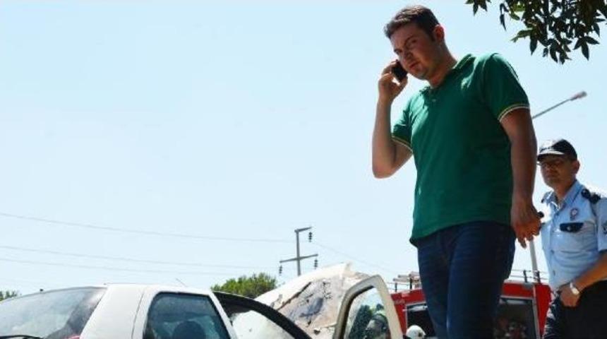 Hareket Halindeki Otomobilde Yangın &Ccedil;ıktı