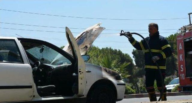 Hareket Halindeki Otomobilde Yangın Çıktı