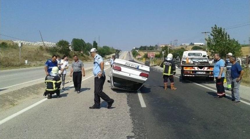 Tekirdağ&rsquo;da Otomobil Takla Attı: 4 Yaralı