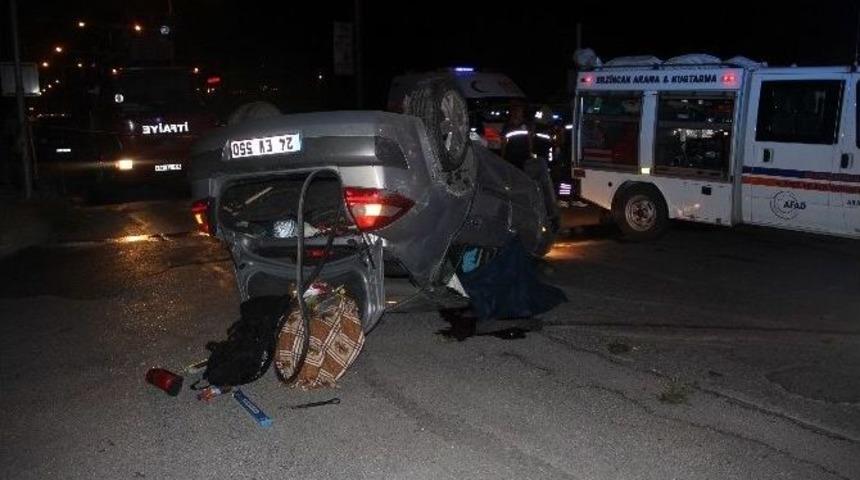 Erzincan&rsquo;da Takla Atan Otomobilde 1 Kişi &Ouml;ld&uuml;